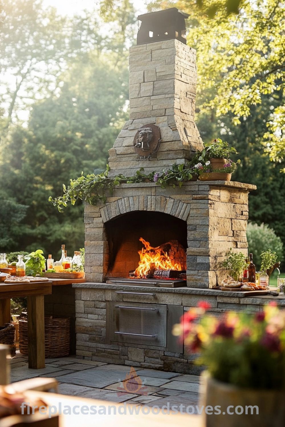 Charming backyard pizza oven on fireplacesandwoodstoves.com, showcasing a cozy outdoor kitchen with a brick oven, perfect for outdoor cooking ideas and inspiring decor inspirations for your home.