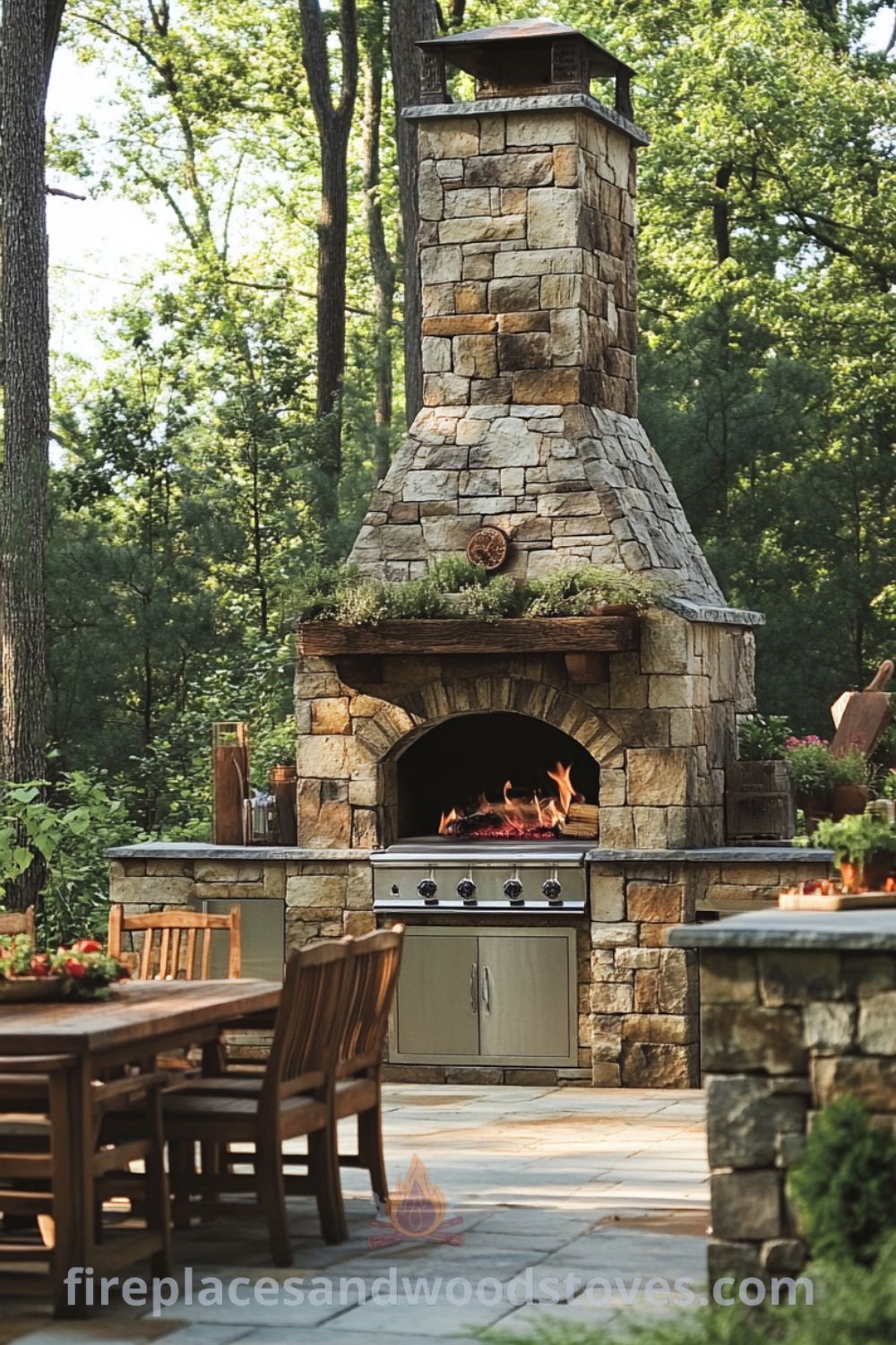 Backyard oven design featuring an outdoor kitchen on fireplacesandwoodstoves.com, showcasing a cozy pizza oven, decor ideas for outdoor cooking, and unique inspirations for a patio design.