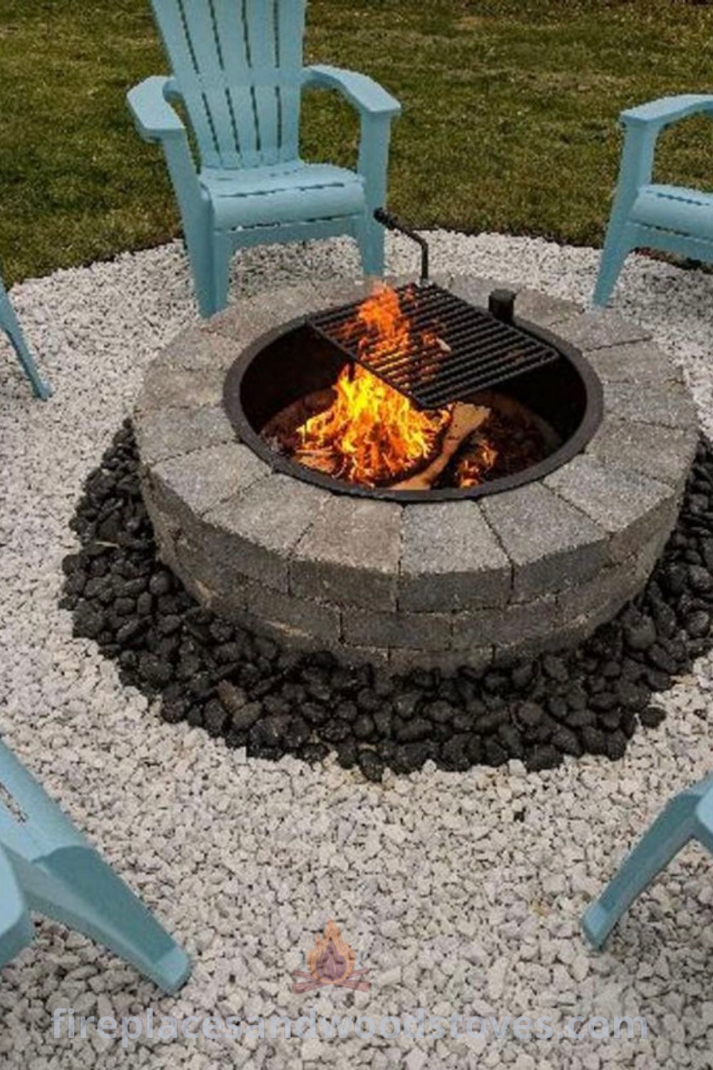 A cozy outdoor fire pit surrounded by chairs and gravel, perfect for creating a stylish and functional backyard seating area. Ideal for bonfires and gatherings, this design inspires incredible outdoor ideas that enhance your space. For more inspiration, visit patioandhomefurniture.com.