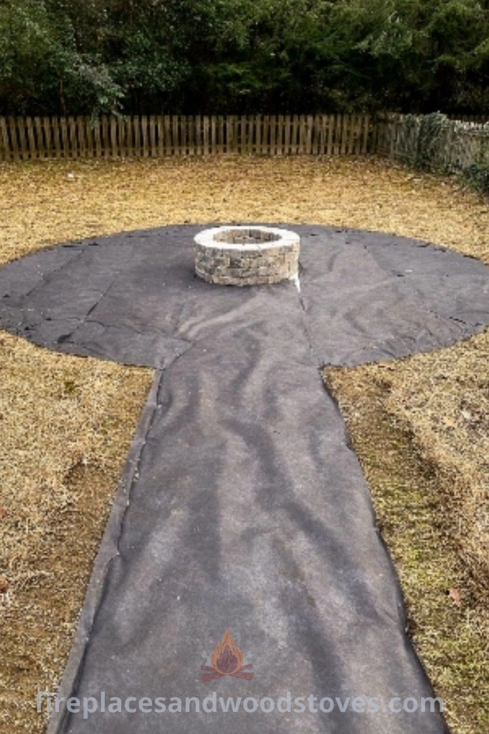 An inviting outdoor fire pit in the middle of a landscaped yard, featuring stylish designs and cozy seating options for gatherings. Discover incredible fire pit ideas for your garden makeover at patioandhomefurniture.com.