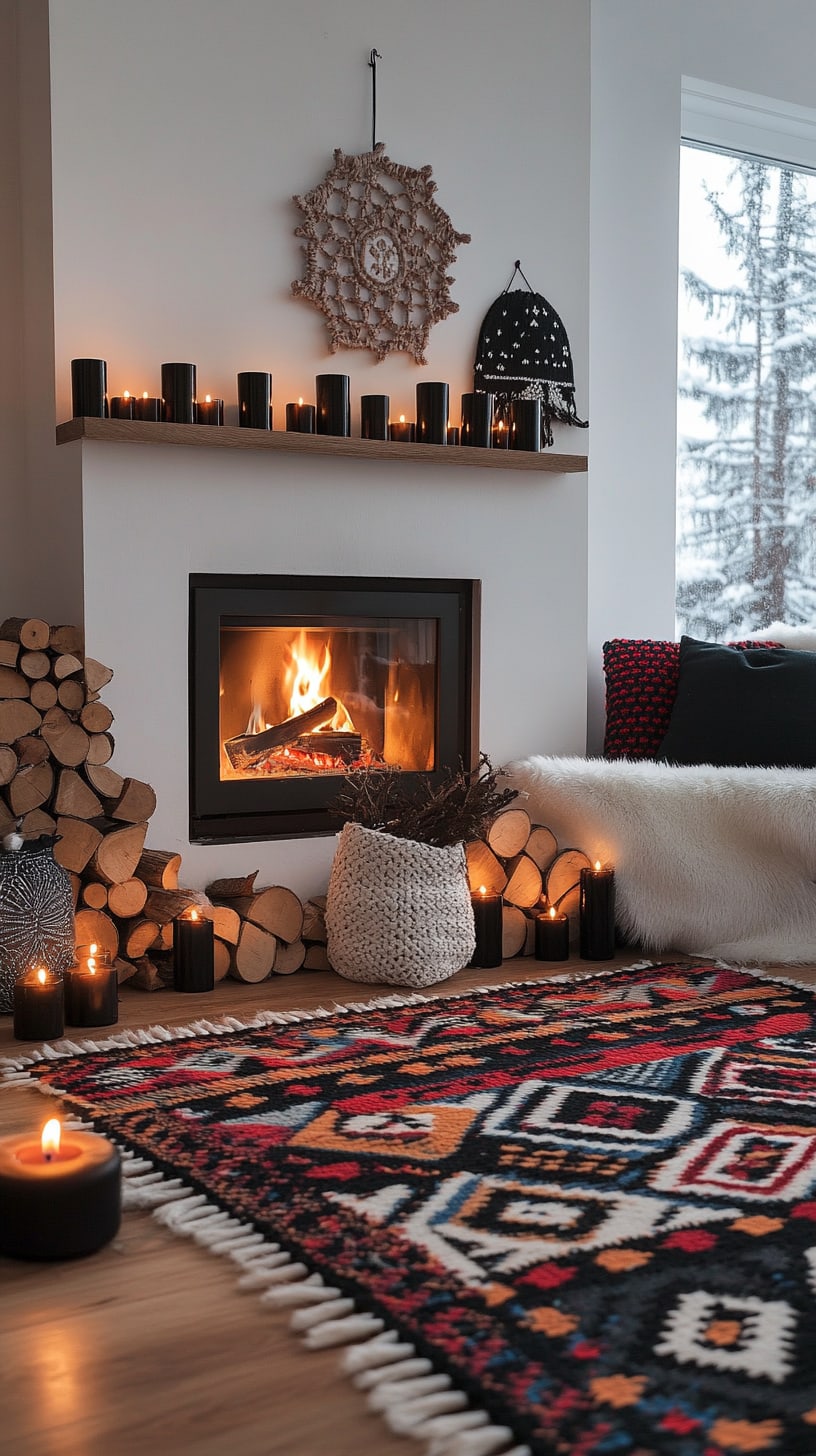 A serene beach scene featuring a vibrant sunset with orange, pink, and purple hues reflected on gentle waves, creating a tranquil atmosphere.