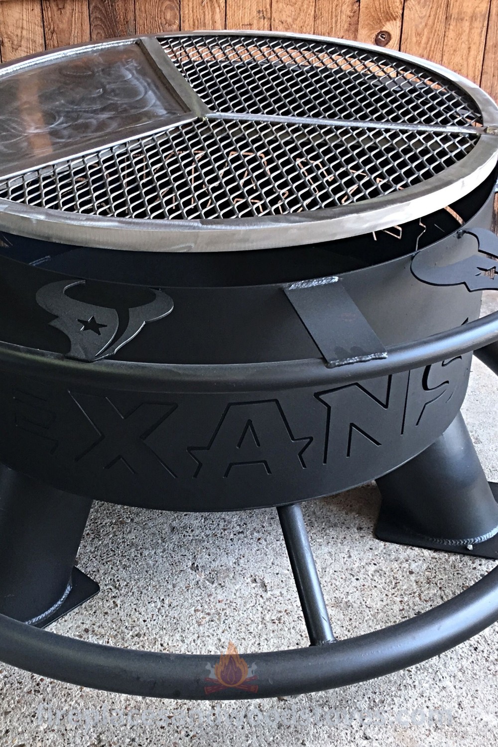 An outdoor BBQ grill with the lid open, perfect for Korean barbeque and cozy picnics. The setup features fire pits and custom designs ideal for entertaining, adding style and functionality to your backyard. Explore more outdoor inspiration at patioandhomefurniture.com.