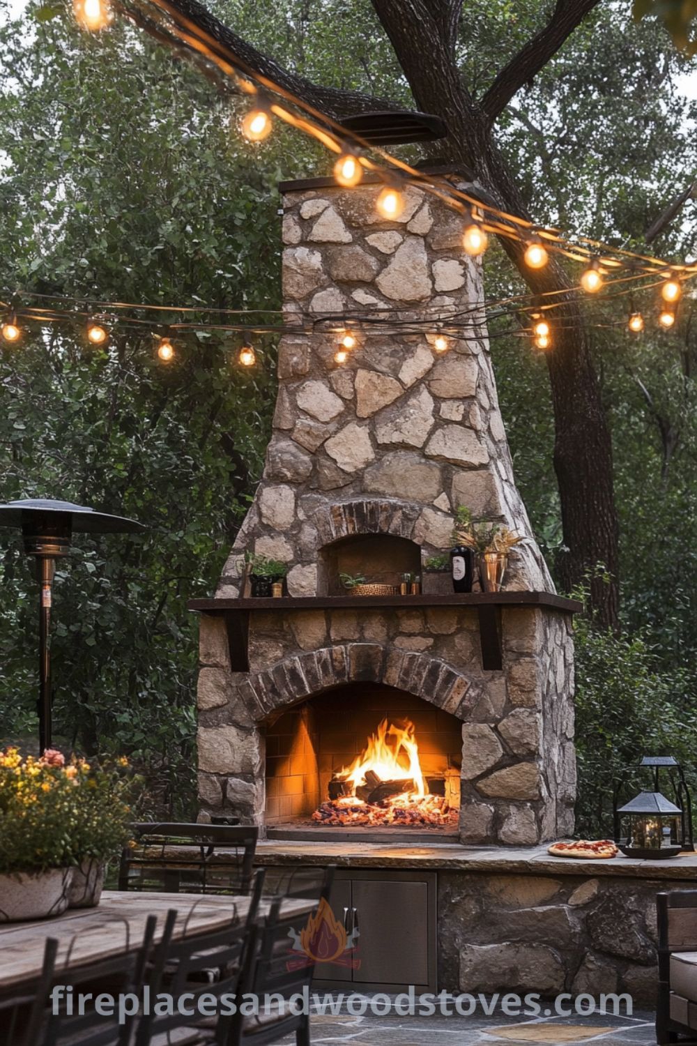 Charming backyard pizza oven on fireplacesandwoodstoves.com, featuring cozy outdoor decor, design ideas for a backyard kitchen, and a delightful outdoor cooking experience with a brick oven.