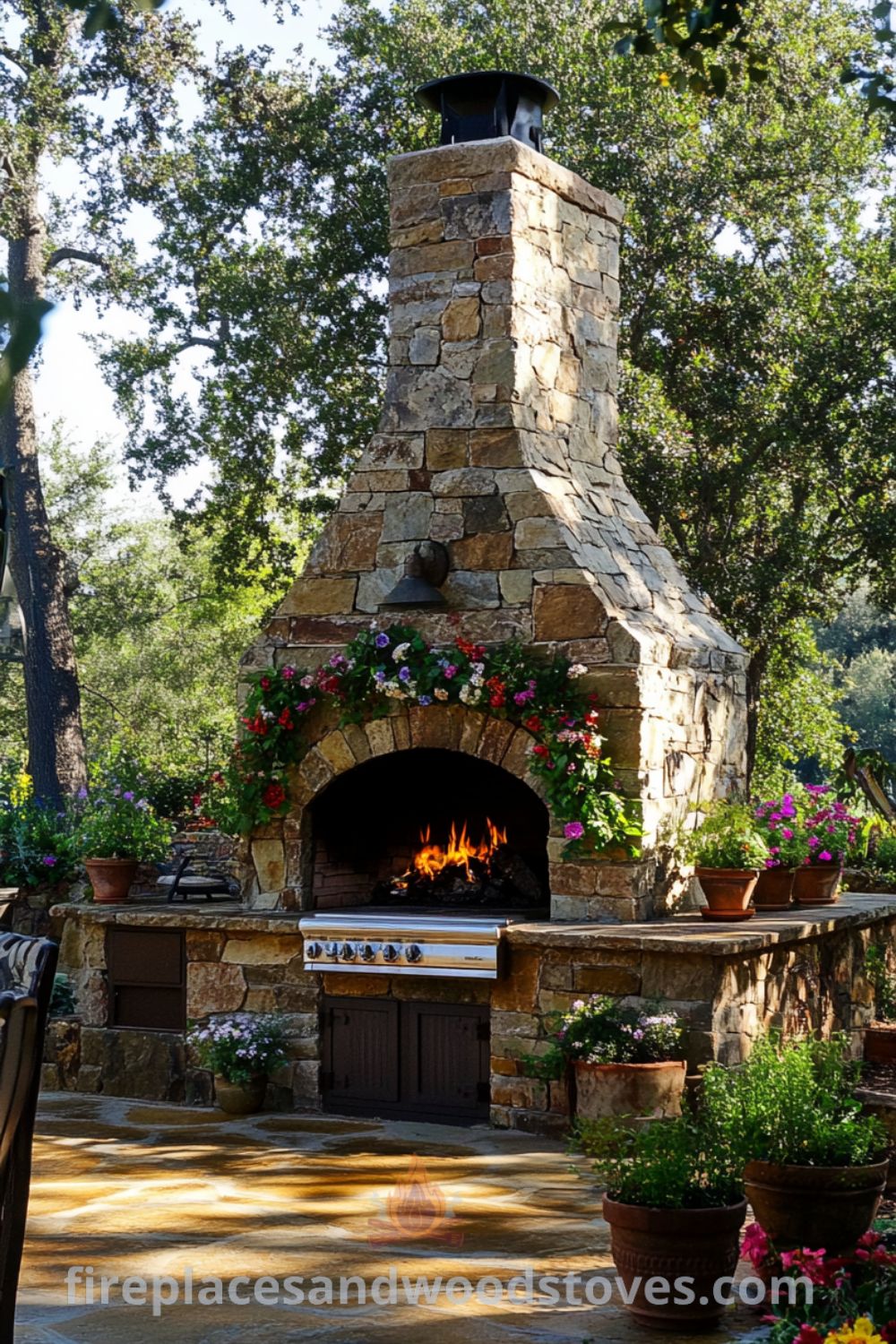 Brick oven in outdoor kitchen on fireplacesandwoodstoves.com, showcasing a cozy design for backyard cooking, outdoor decor inspirations, and unique ideas for your outdoor cooking area.