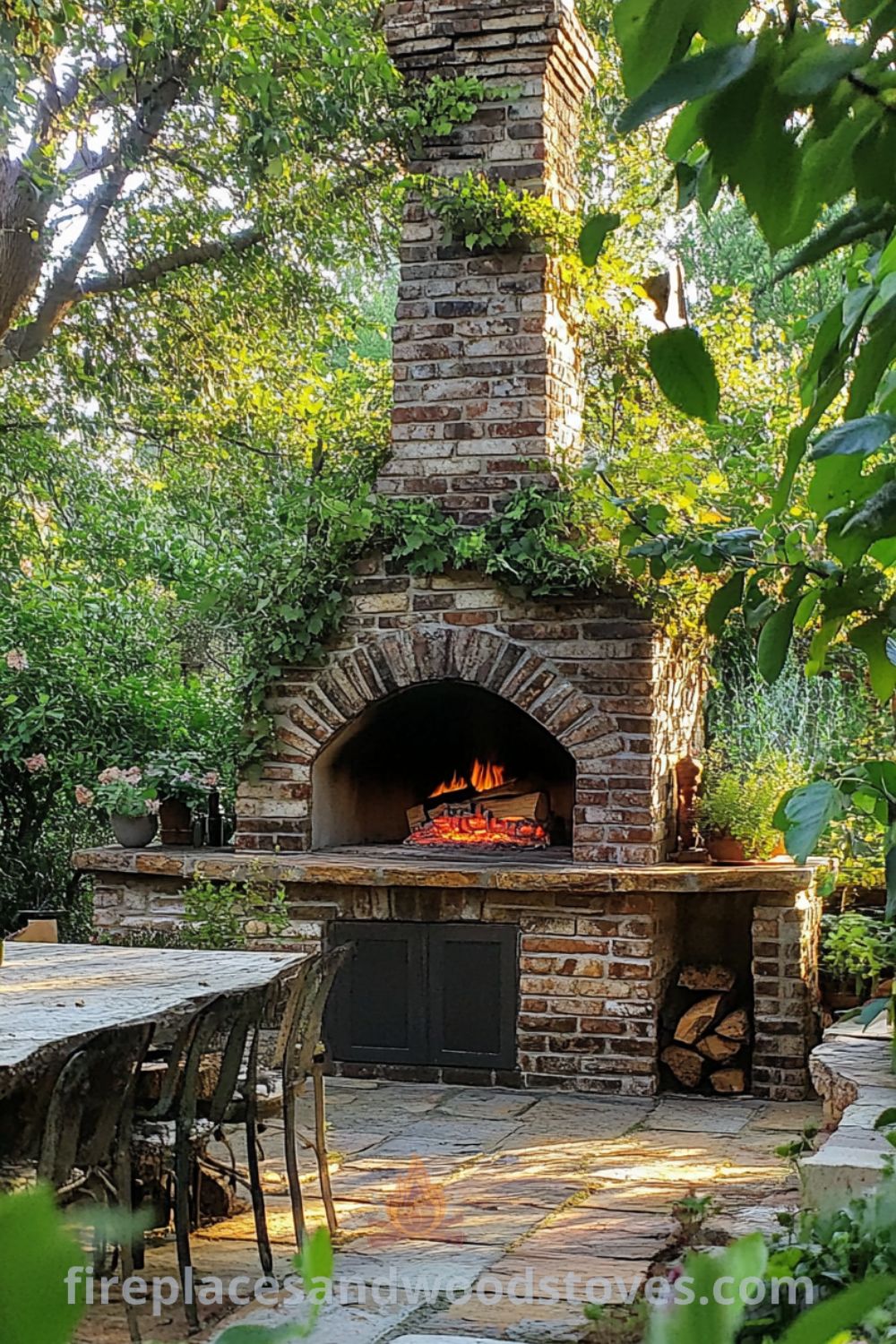Backyard brick oven on fireplacesandwoodstoves.com, showcasing outdoor cooking design ideas, cozy decor inspirations, and a beautiful patio kitchen layout.