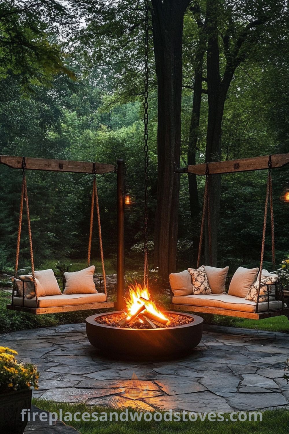 Cozy backyard fire pit ideas on fireplacesandwoodstoves.com, featuring outdoor fire pits, backyard seating areas, sleek outdoor furniture, and inspiring decor ideas for outdoor living.