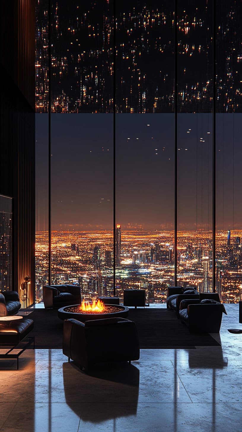 A serene forest pathway covered in soft blue mist at twilight, illuminated by dancing fireflies, creating a magical and peaceful atmosphere.