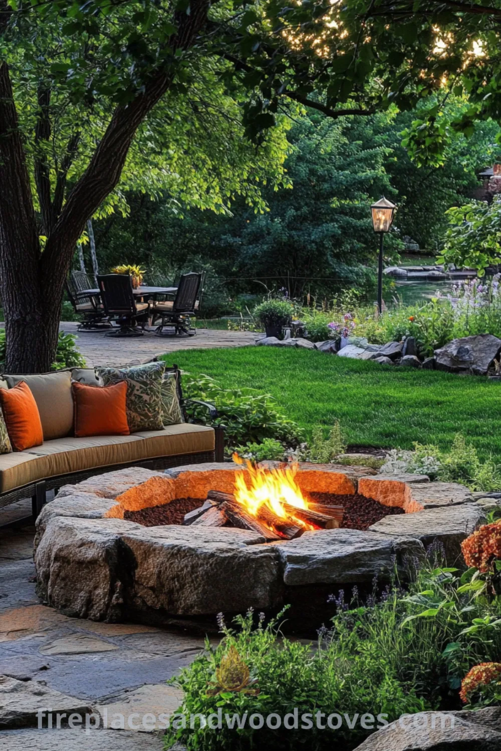 Cozy fire pit retreat featuring outdoor seating area with fire pit on fireplacesandwoodstoves.com, showcasing unique backyard ideas, outdoor fire designs, and inviting cozy decor inspirations for relaxation.