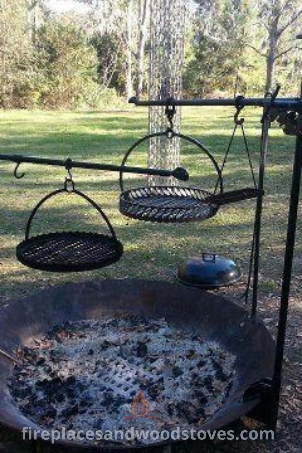 An outdoor BBQ setup featuring grills and cozy chairs, ideal for fire pit cooking and camp cooking experiences. Explore stylish outdoor ideas for an incredible backyard transformation at patioandhomefurniture.com.