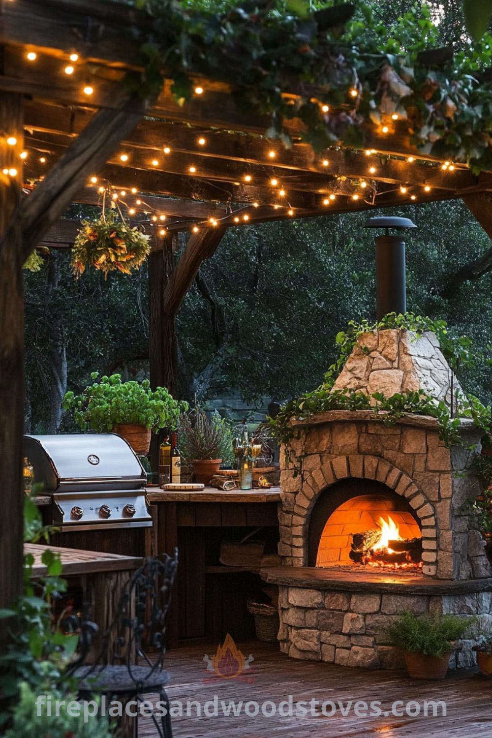 Outdoor pizza oven design on fireplacesandwoodstoves.com, showcasing a cozy backyard oven, patio setup, and inspiring outdoor decor ideas for an inviting cooking space.