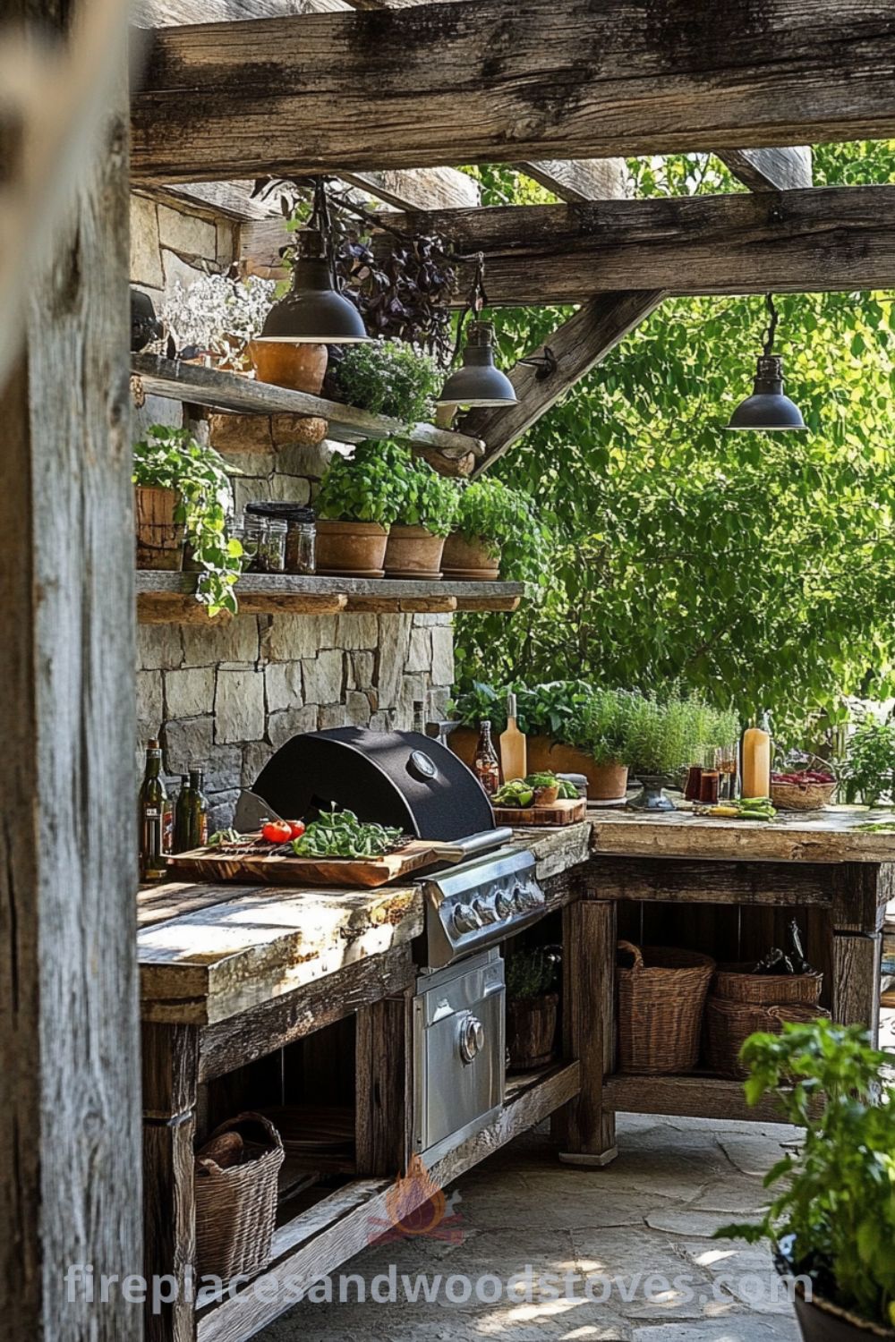 Backyard grill station on fireplacesandwoodstoves.com, showcasing outdoor kitchen design ideas, cozy outdoor decor, and an inspiring patio with a cooking station for alfresco meals.