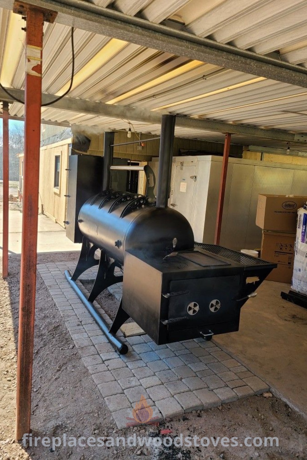 An outdoor BBQ grill surrounded by brick walls and flooring, showcasing stylish designs like custom smokers and reverse flow smokers, perfect for enhancing your patio with incredible outdoor ideas. Discover more at patioandhomefurniture.com.