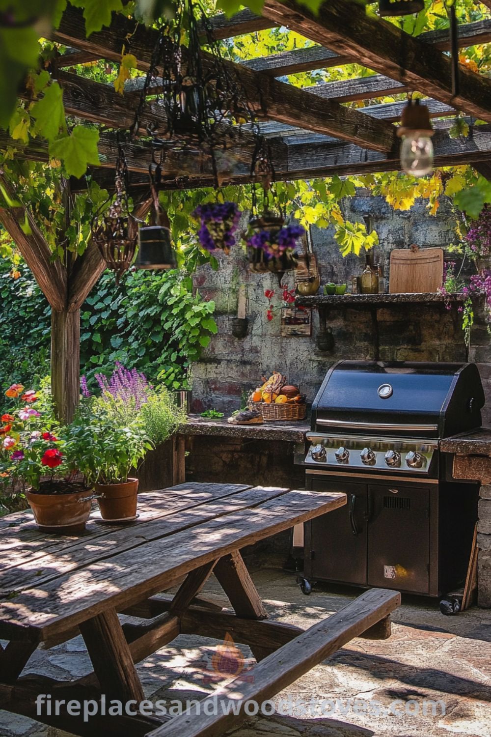 Grill station in a backyard kitchen on fireplacesandwoodstoves.com, featuring outdoor cooking setups, cozy ideas, and design inspirations for a welcoming cooking experience.